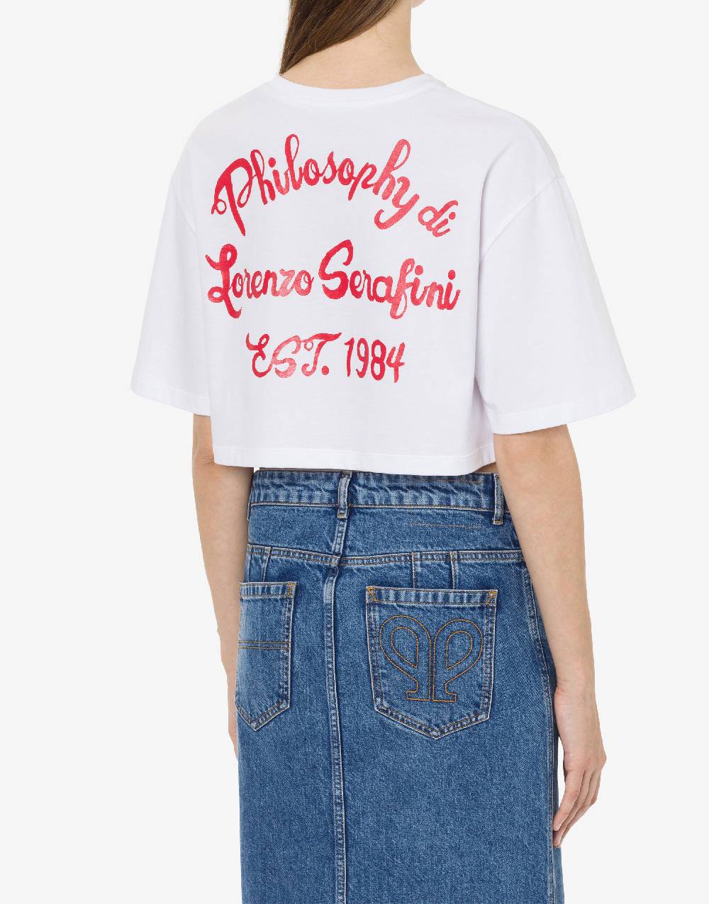 Philosophy Di Lorenzo Serafini T-shirt cropped con stampa logo Vendite Flash