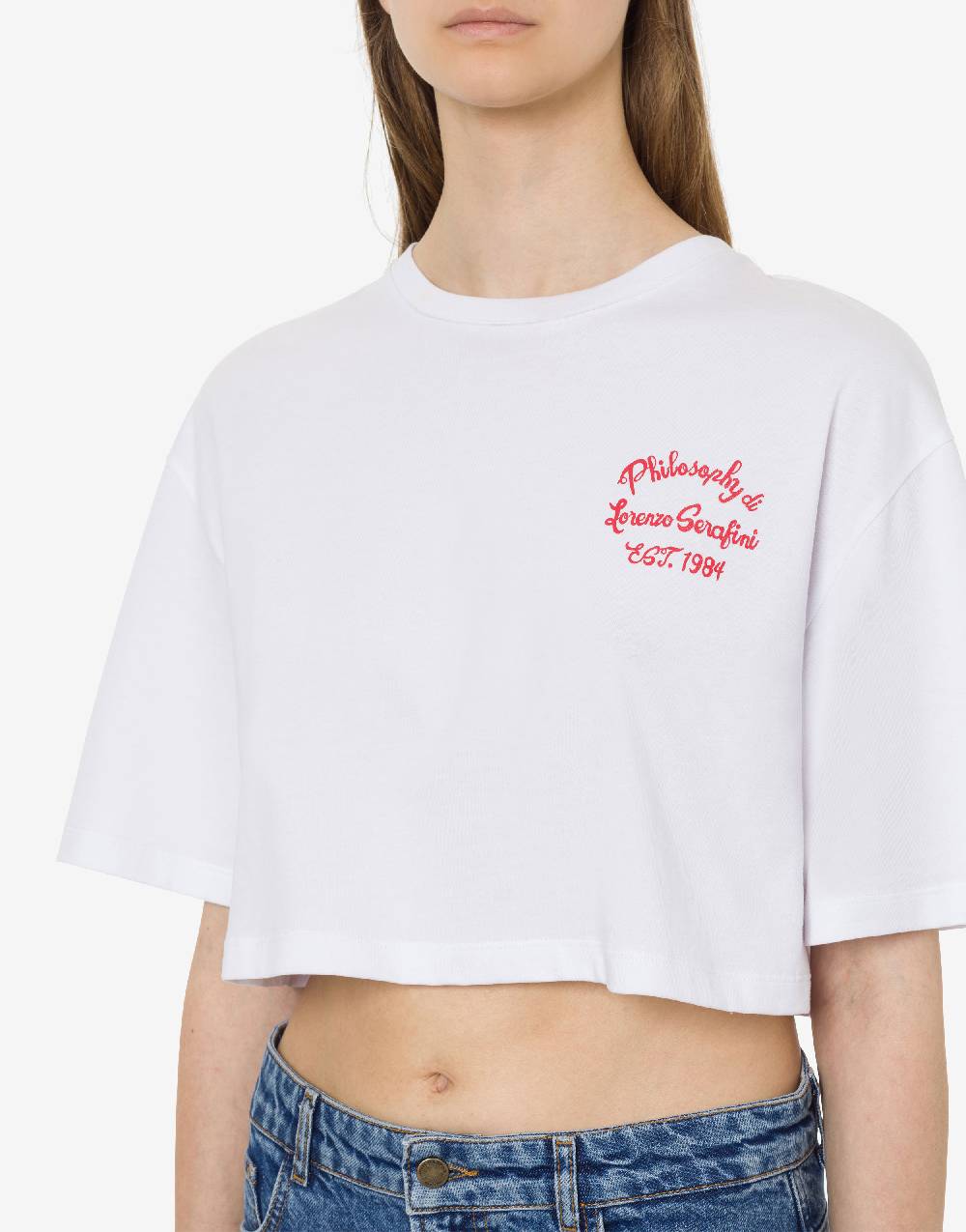 Philosophy Di Lorenzo Serafini T-shirt cropped con stampa logo Vendite Flash