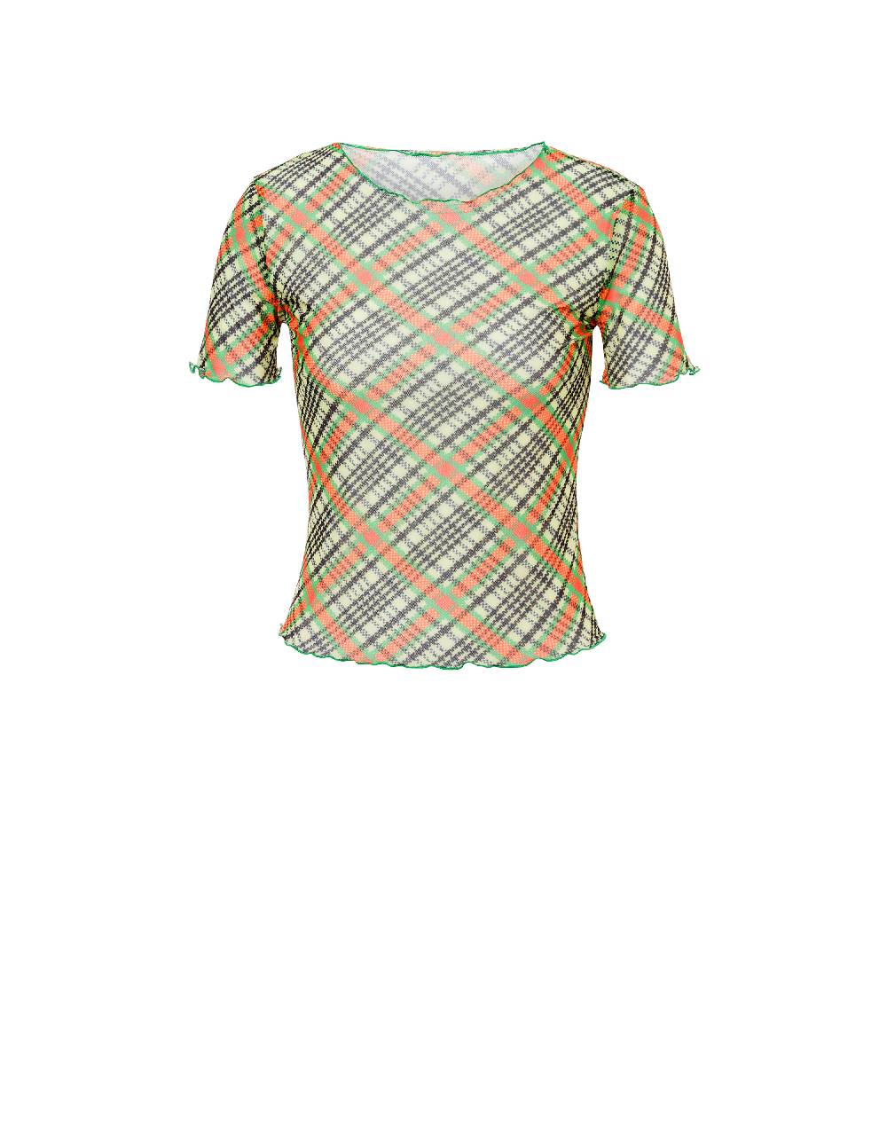 Philosophy Di Lorenzo Serafini T-shirt beachwear in tulle Check Negozio