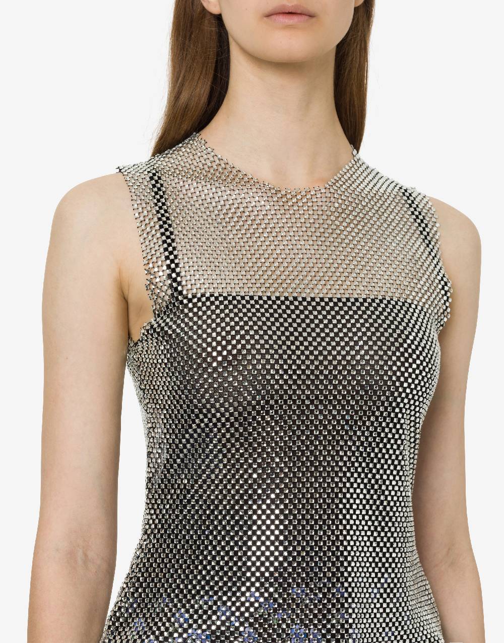 Philosophy Di Lorenzo Serafini Crop top in rete con strass 2025