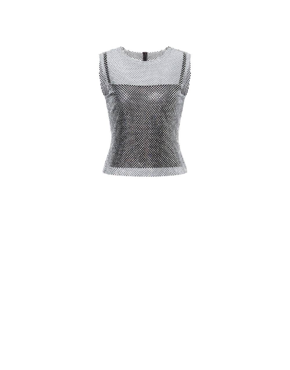 Philosophy Di Lorenzo Serafini Crop top in rete con strass 2025