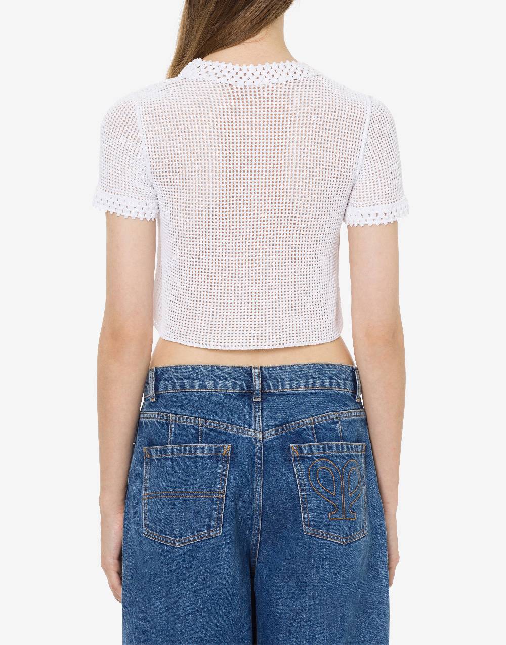 Philosophy Di Lorenzo Serafini Maglia crop in rete stretch Doppia P In Linea
