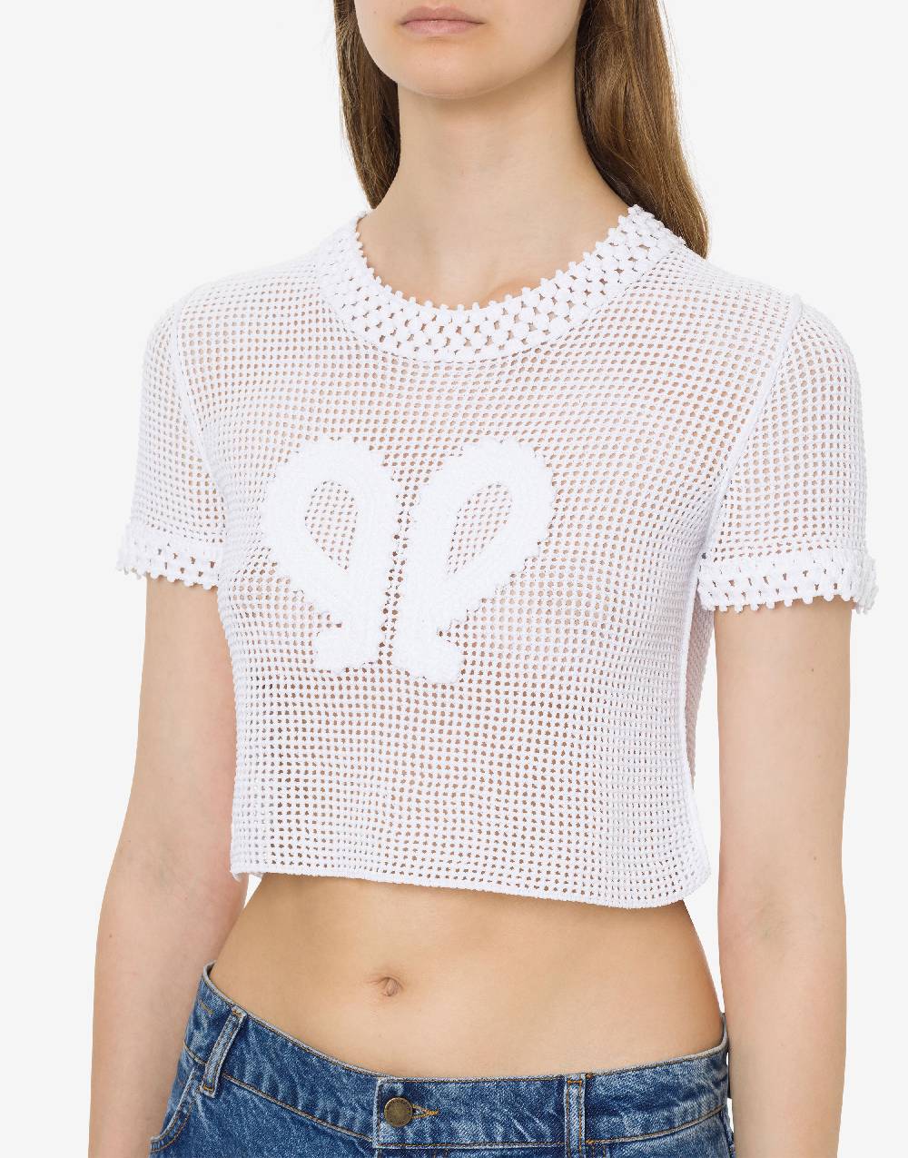 Philosophy Di Lorenzo Serafini Maglia crop in rete stretch Doppia P In Linea