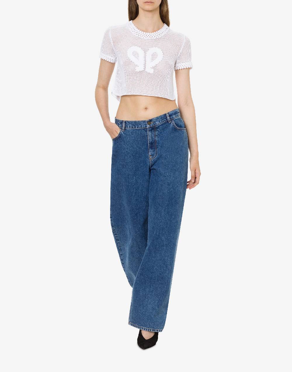 Philosophy Di Lorenzo Serafini Maglia crop in rete stretch Doppia P In Linea