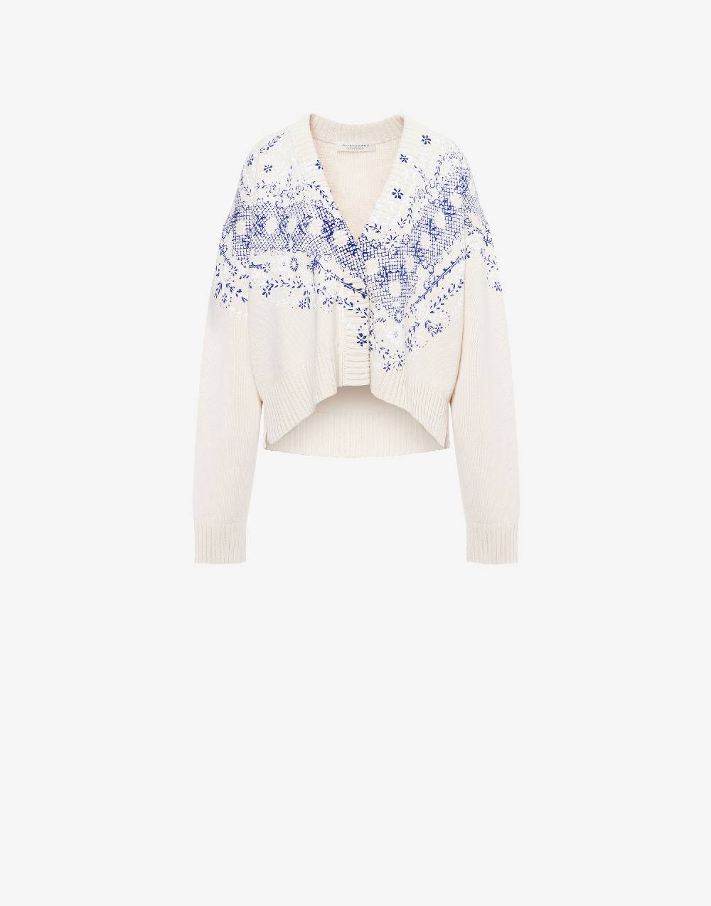 Philosophy Di Lorenzo Serafini Cardigan in cotone e lana con stampa Vendita