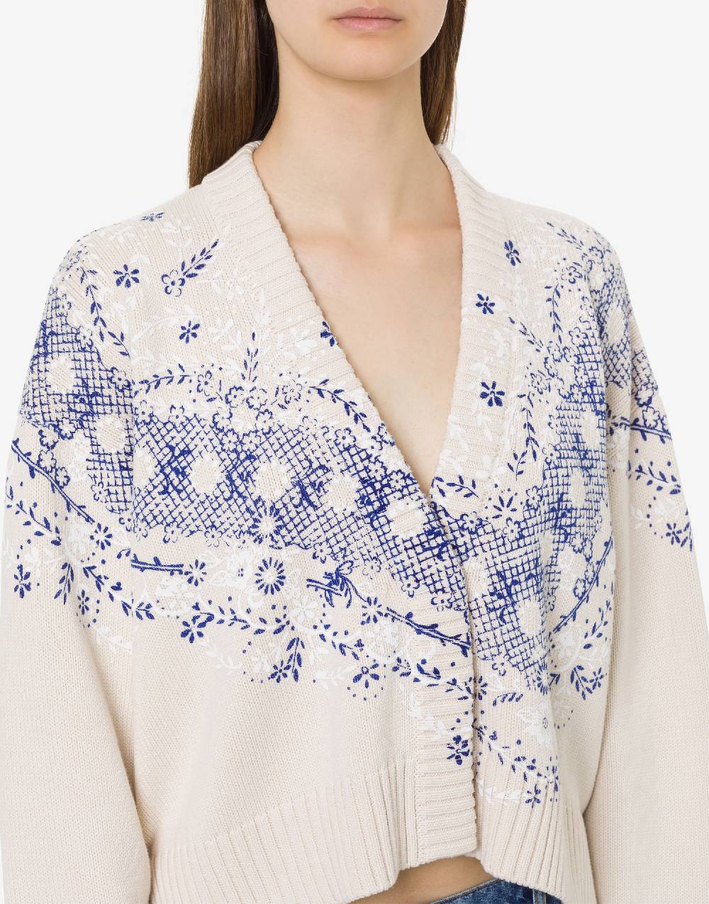 Philosophy Di Lorenzo Serafini Cardigan in cotone e lana con stampa Vendita