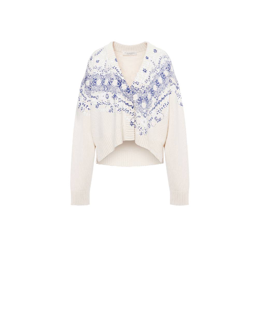 Philosophy Di Lorenzo Serafini Cardigan in cotone e lana con stampa Vendita