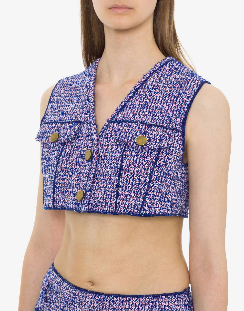 Philosophy Di Lorenzo Serafini Gilet crop in stuoia bouclé Promozione