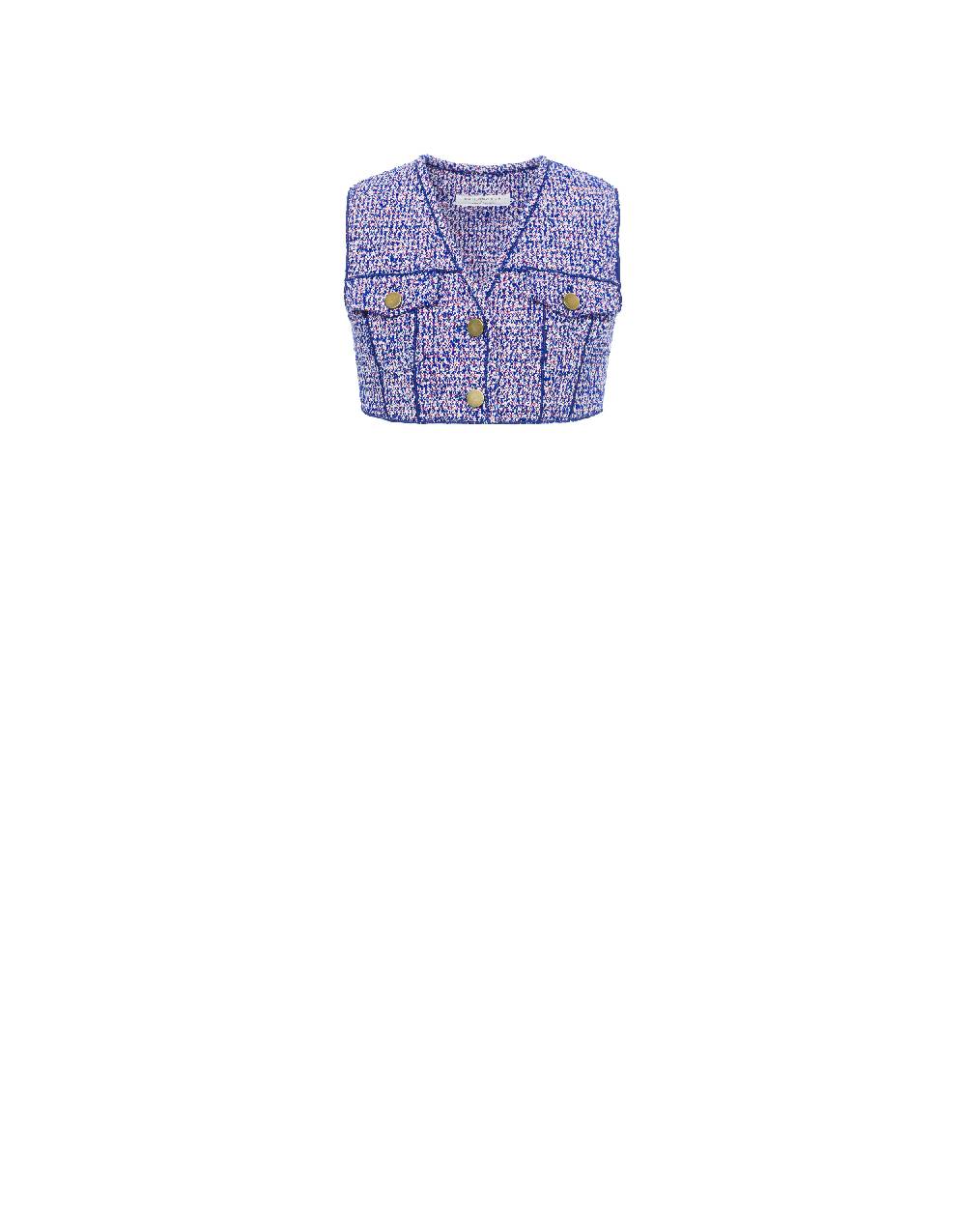 Philosophy Di Lorenzo Serafini Gilet crop in stuoia bouclé Promozione
