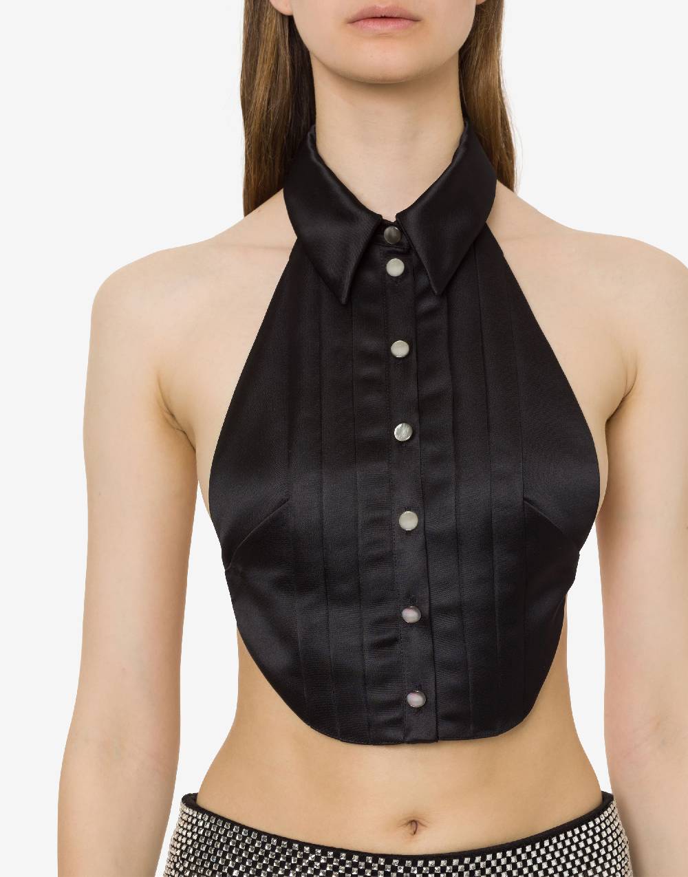 Philosophy Di Lorenzo Serafini Top crop in duchesse Pezzi Unici