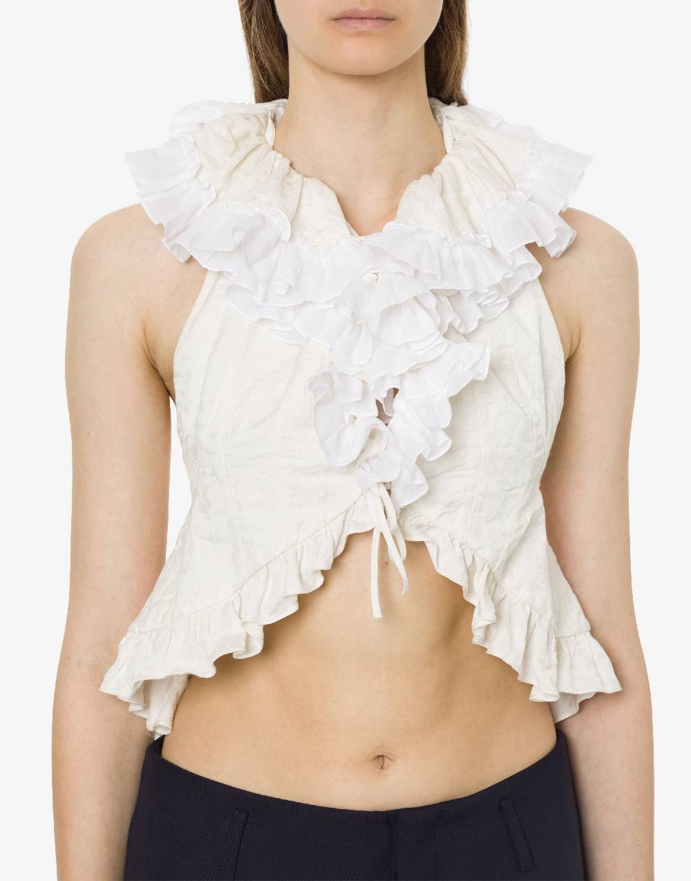 Philosophy Di Lorenzo Serafini Gilet crop in cotone jacquard Negozi Online