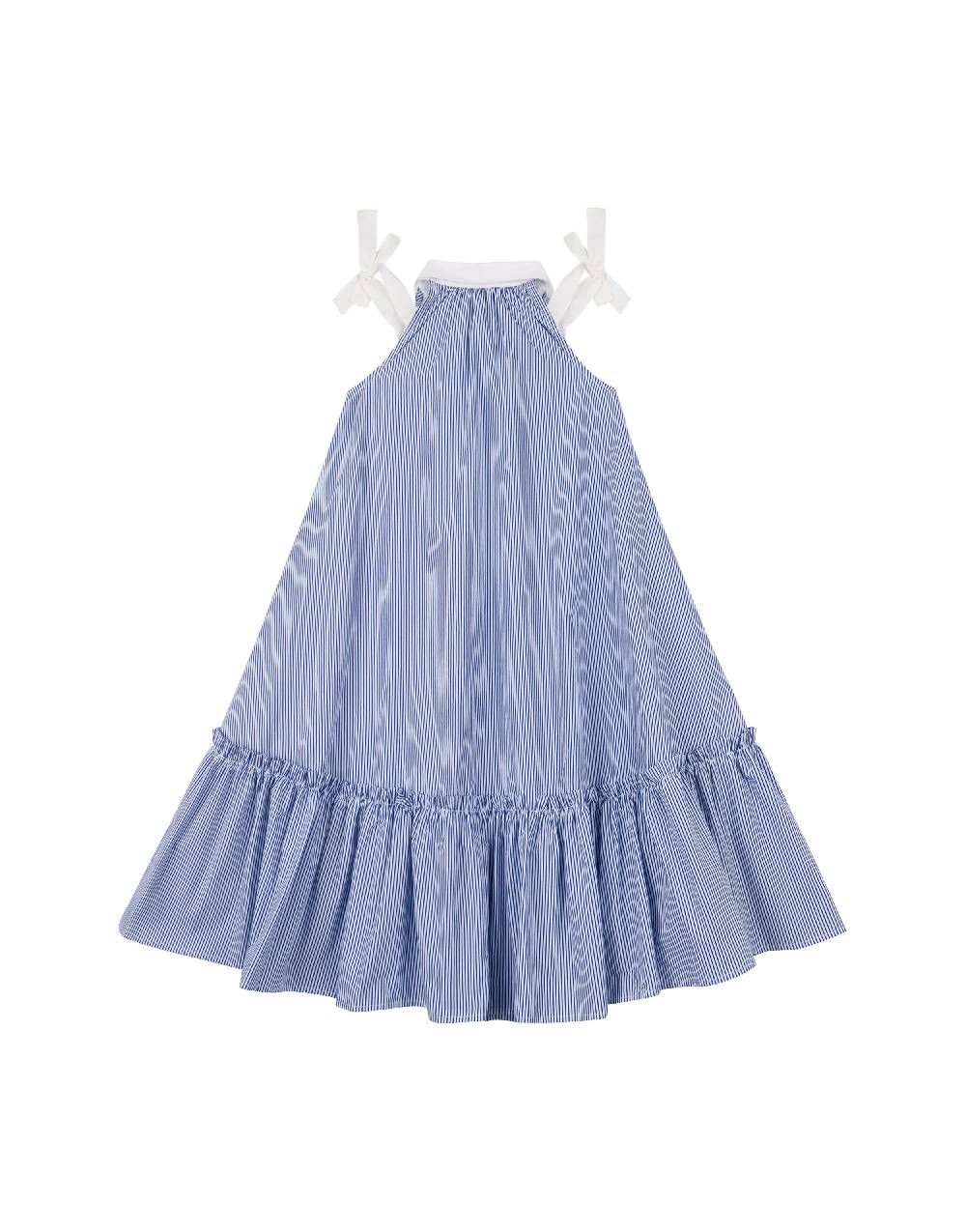 Philosophy Di Lorenzo Serafini Kids abito in popeline rigato con fiocchi In Vendita