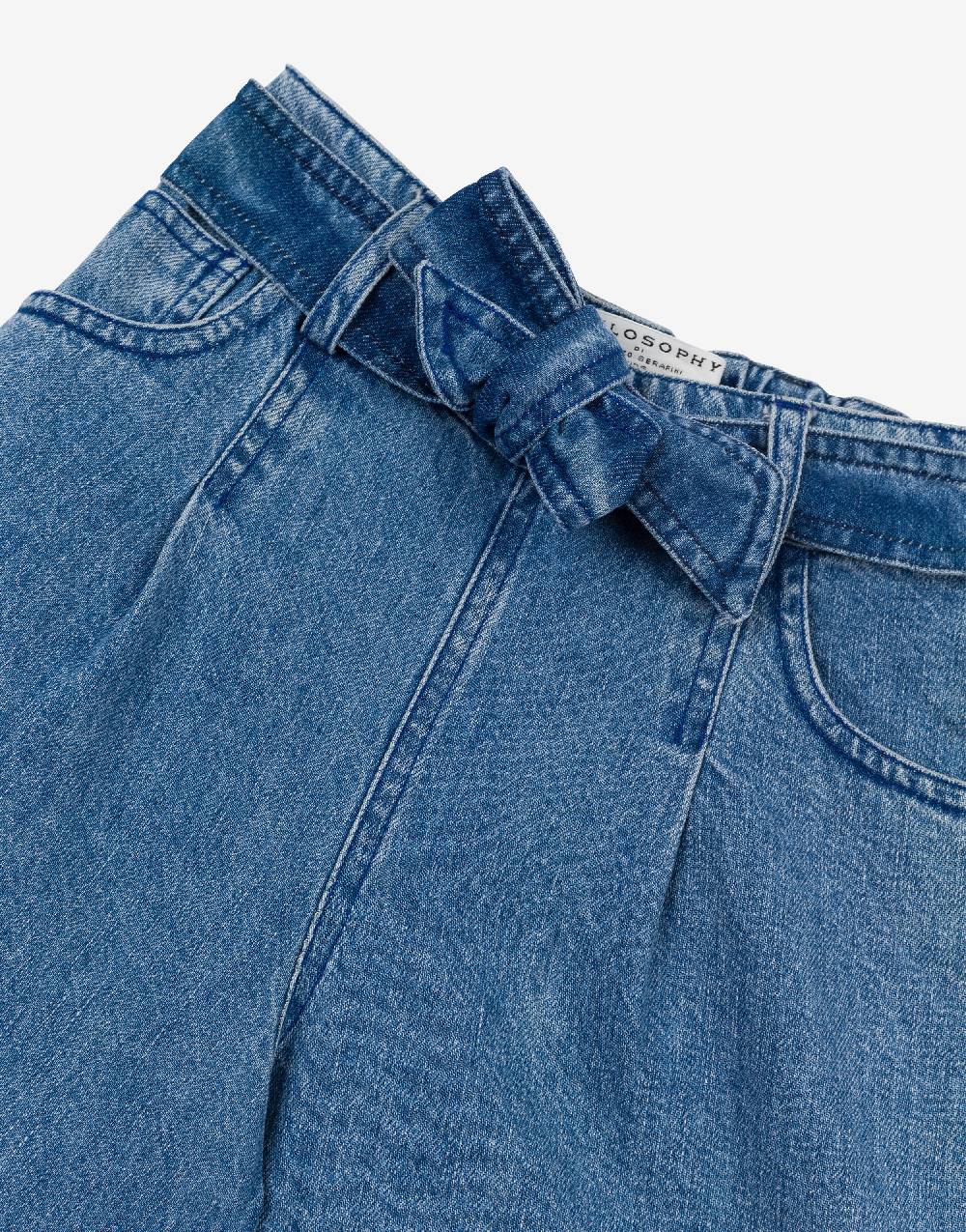 Philosophy Di Lorenzo Serafini Kids short in denim con patch 'doppia P' Fornitura limitata