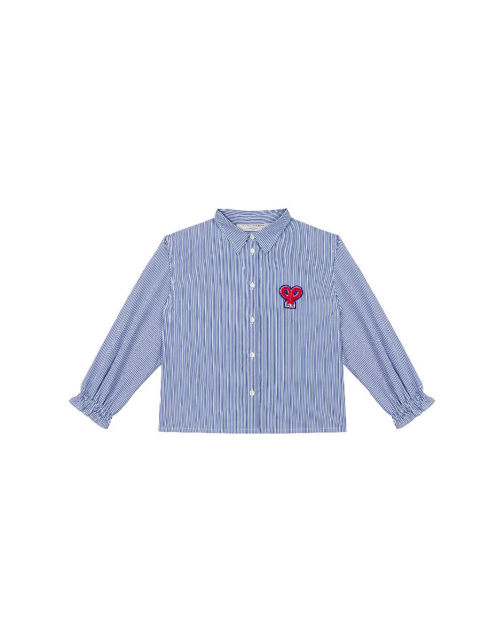 Philosophy Di Lorenzo Serafini Kids camicia in popeline rigato con patch 'doppia P' Negozio