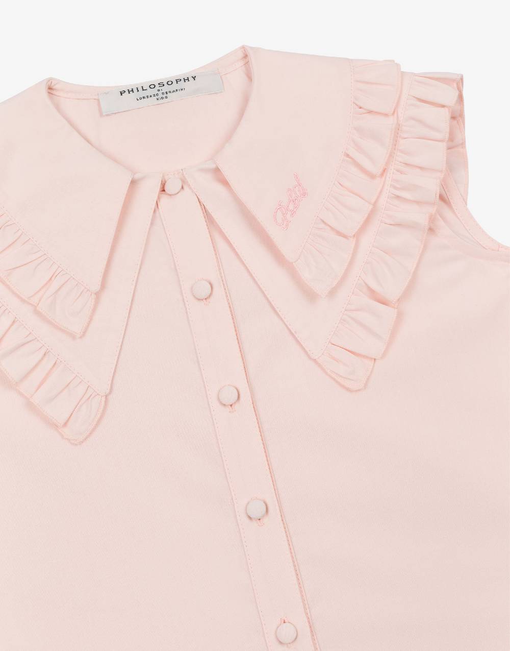 Philosophy Di Lorenzo Serafini Kids top in popeline con maxi colletto Moda