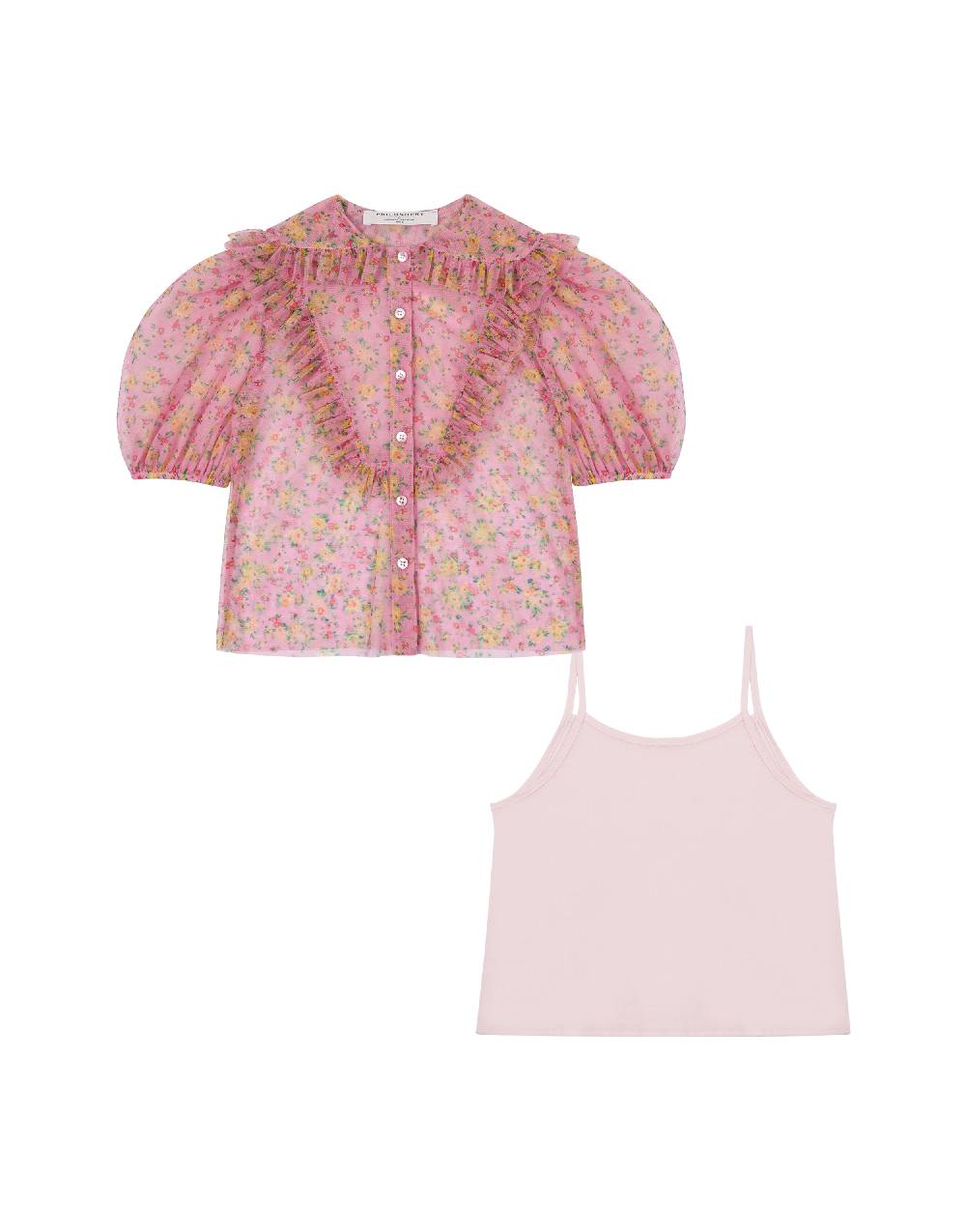 Philosophy Di Lorenzo Serafini Kids camicia in tulle con stampa fiori 2025
