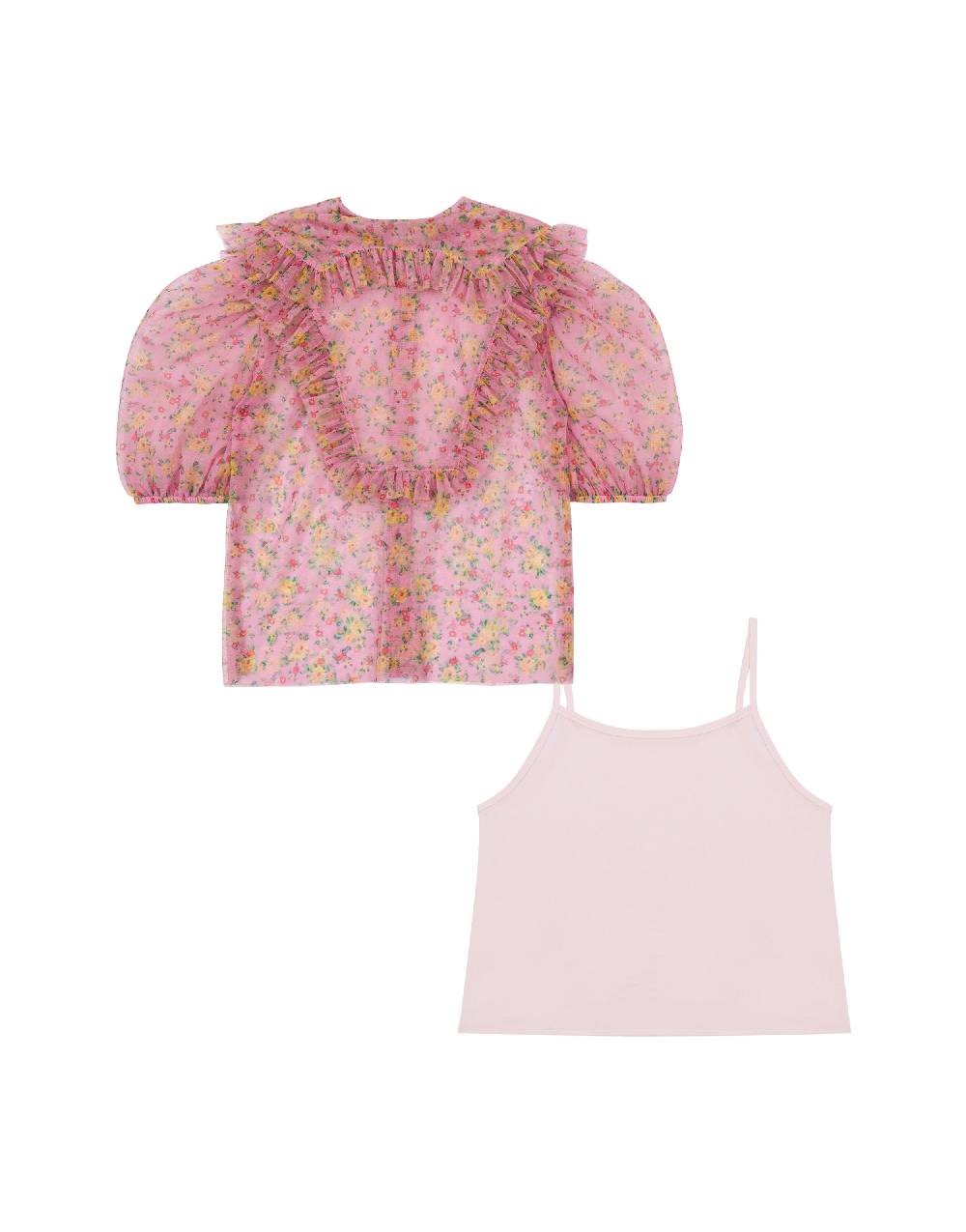 Philosophy Di Lorenzo Serafini Kids camicia in tulle con stampa fiori 2025