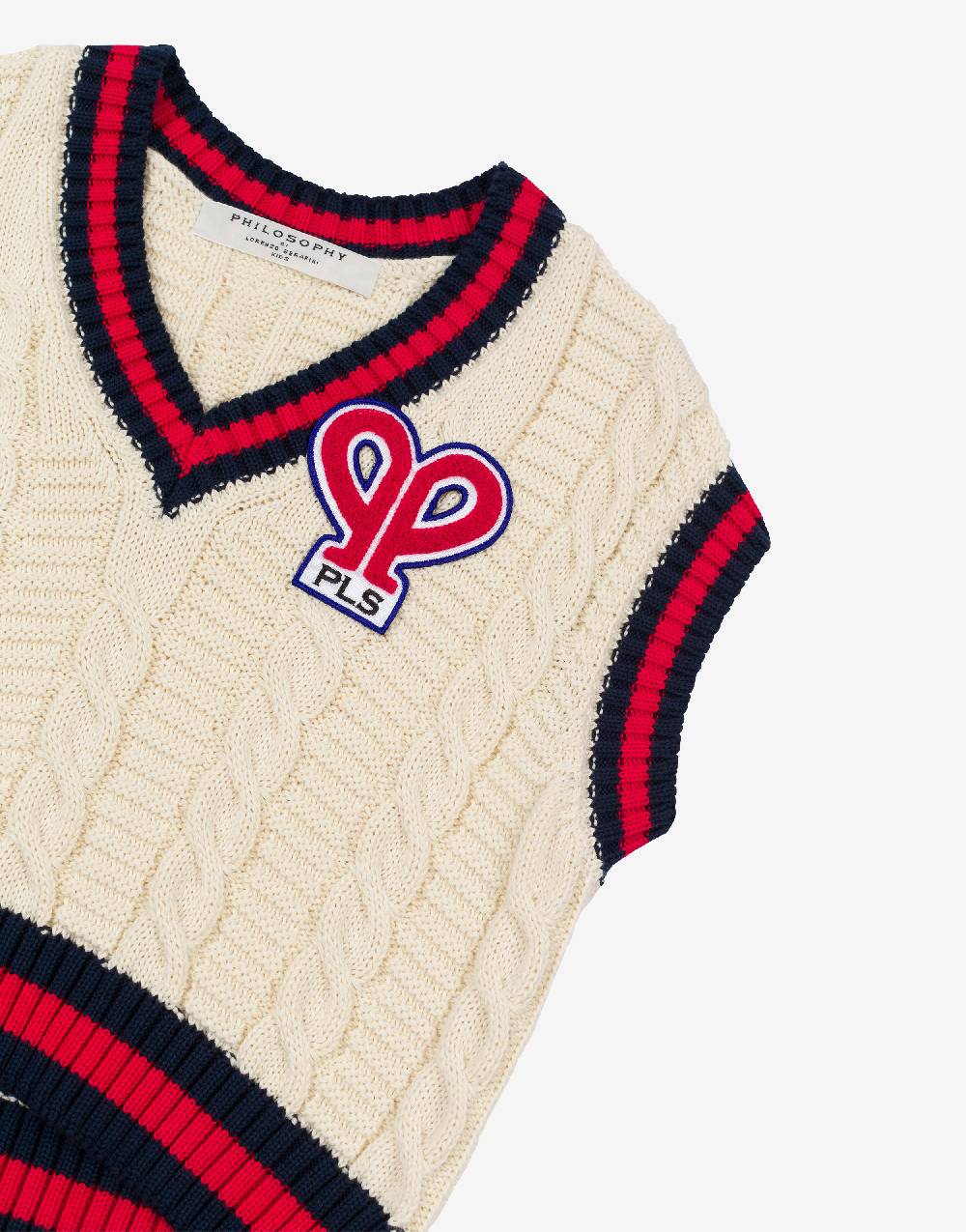 Philosophy Di Lorenzo Serafini Kids gilet in maglia con patch 'doppia P' Promozione