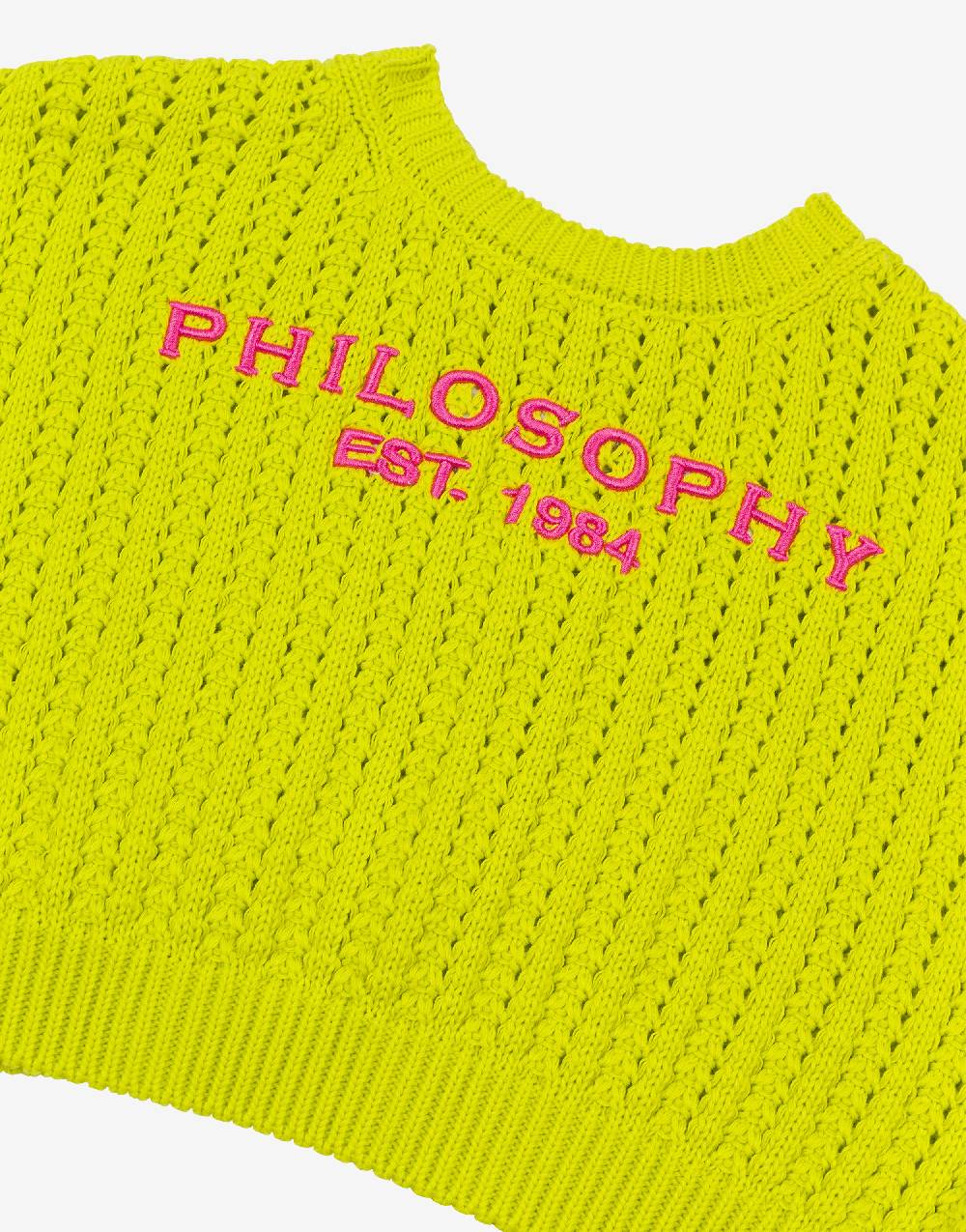 Philosophy Di Lorenzo Serafini Kids gilet in maglia con ricamo logo Spedizione Gratuita