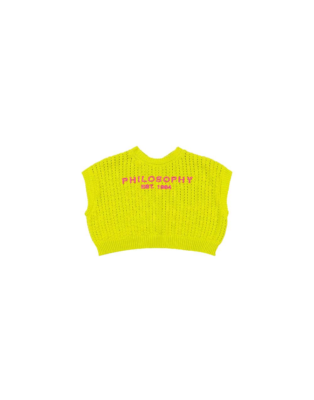 Philosophy Di Lorenzo Serafini Kids gilet in maglia con ricamo logo Spedizione Gratuita