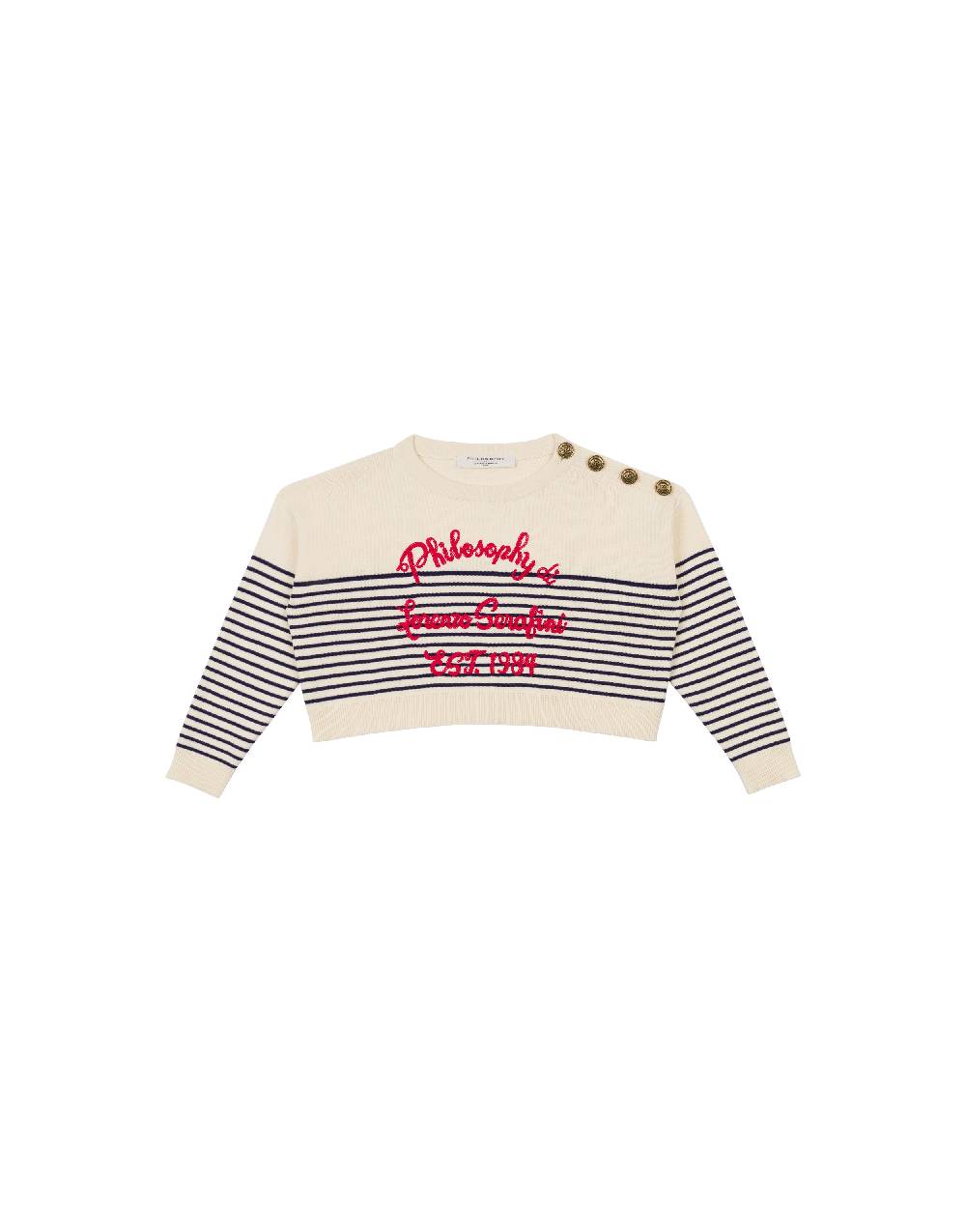 Philosophy Di Lorenzo Serafini Kids maglione in cotone a righe marinière Online Outlet