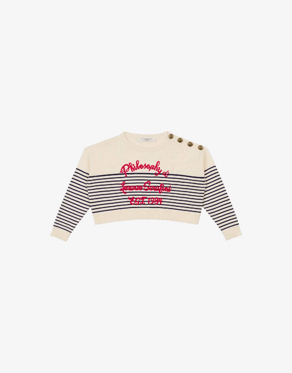 Philosophy Di Lorenzo Serafini Kids maglione in cotone a righe marinière Online Outlet