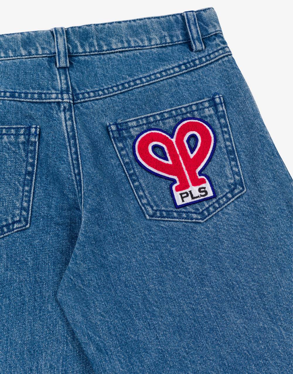 Philosophy Di Lorenzo Serafini Kids pantalone in denim con patch 'doppia P' Offerta temporanea