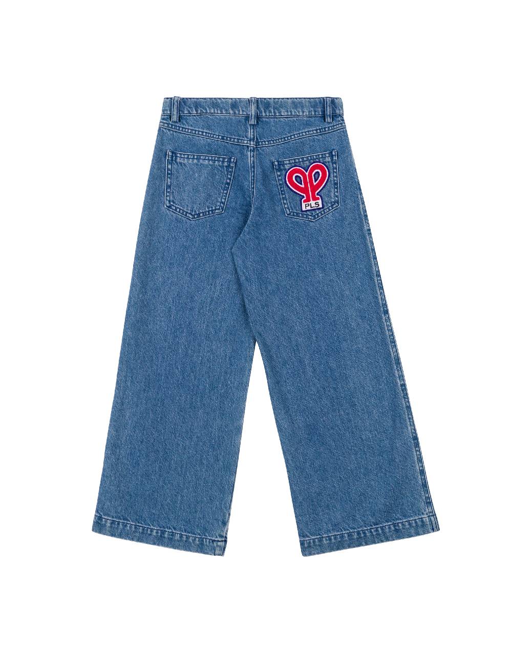 Philosophy Di Lorenzo Serafini Kids pantalone in denim con patch 'doppia P' Offerta temporanea