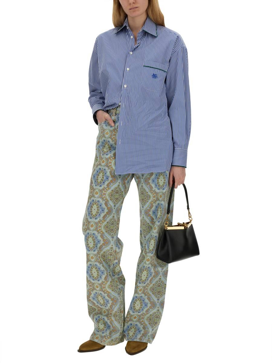 ETRO JEANS CON STAMPA PAISLEY IN DENIM DI COTONE Promozione Limitata