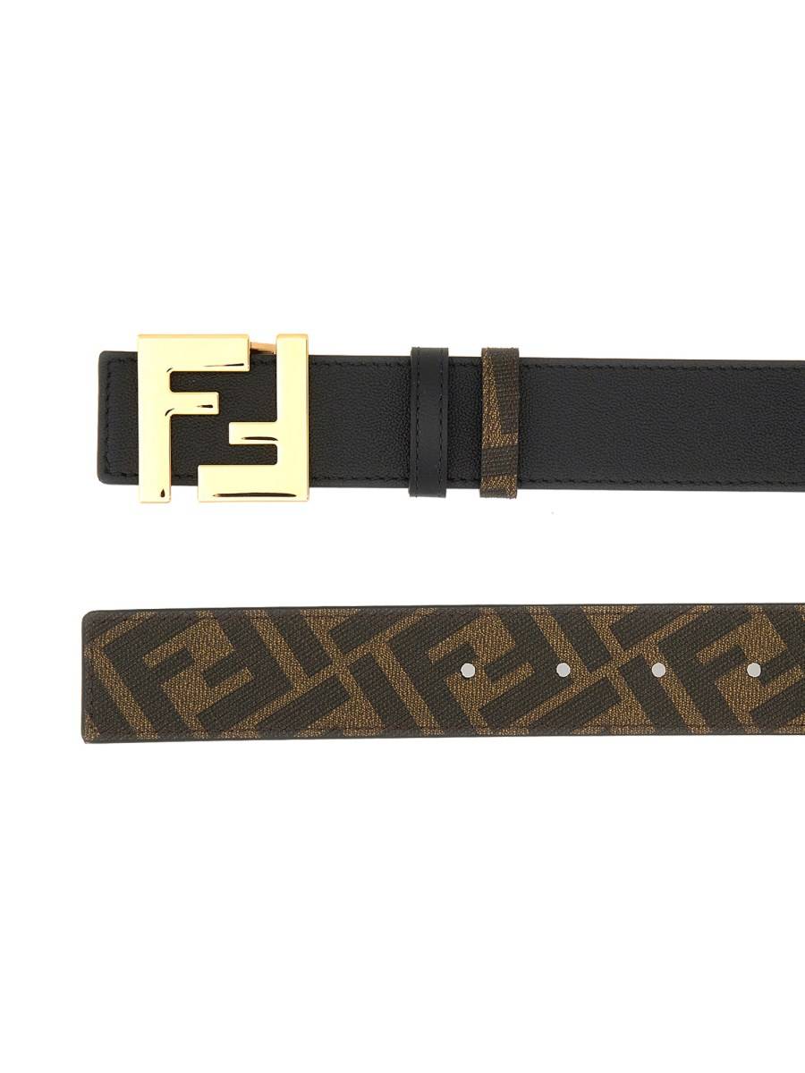 FENDI CINTURA IN PELLE REVERSIBILE CON LOGO Convenienza