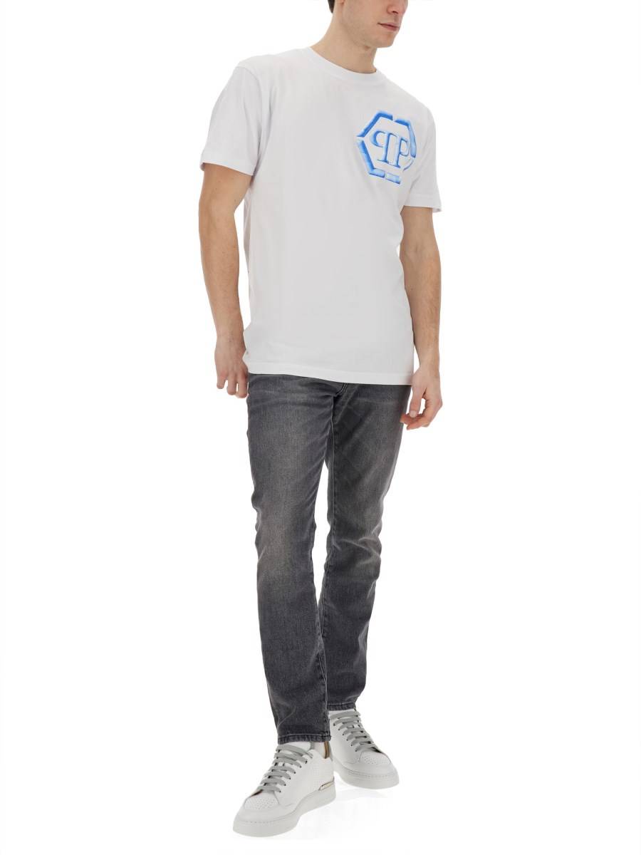 PHILIPP PLEIN T-SHIRT CON LOGO Nuova