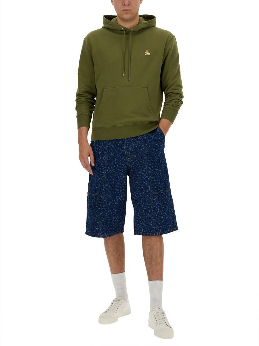 MAISON KITSUNÉ FELPA CON CAPPUCCIO IN COTONE Prezzo Ridotto