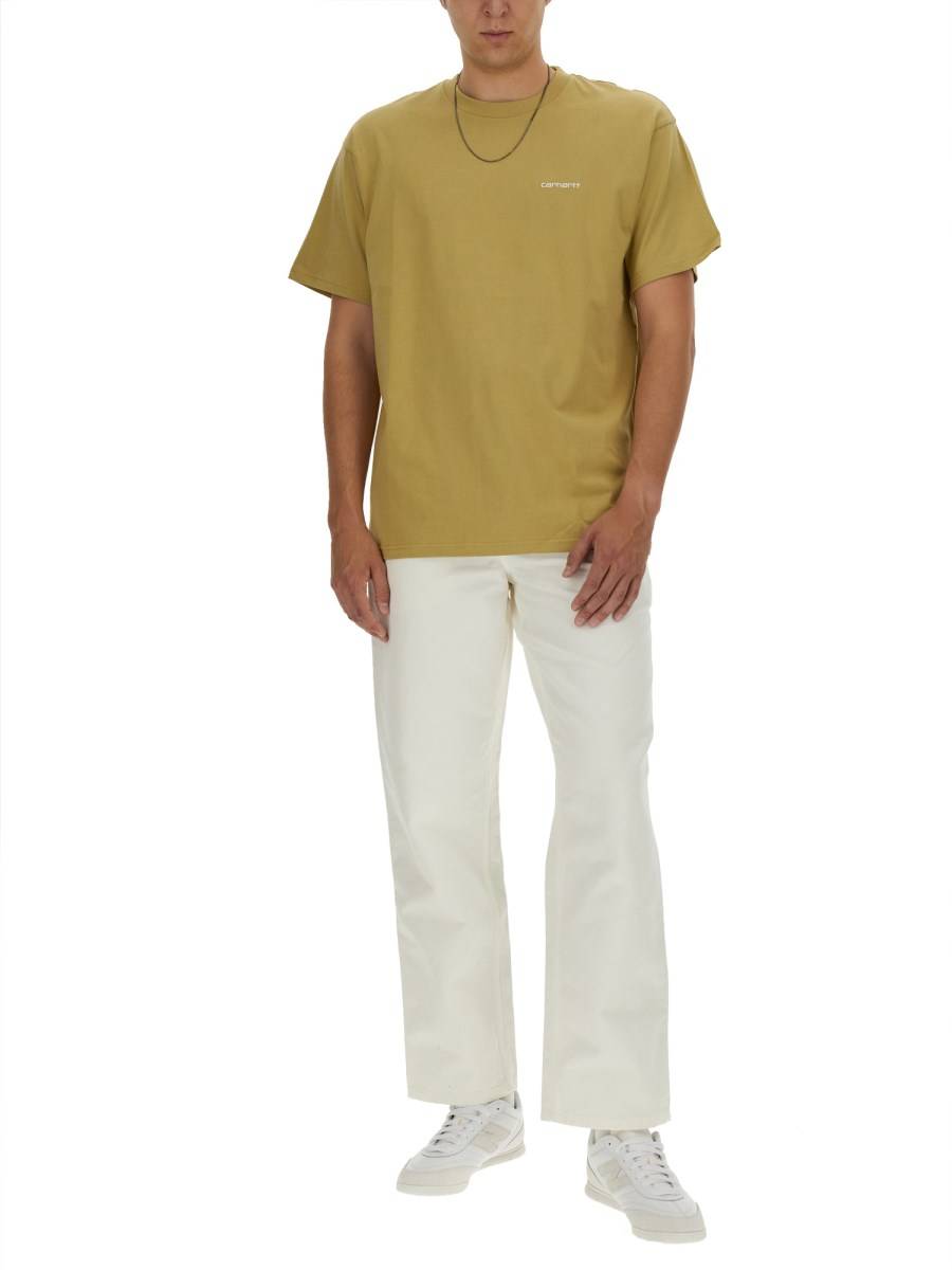 CARHARTT WIP T-SHIRT IN JERSEY DI COTONE CON RICAMO LOGO In Vendita