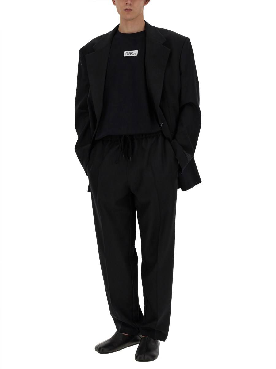MM6 MAISON MARGIELA PANTALONE IN LANA CON GAMBA AFFUSOLATA Vendite Flash