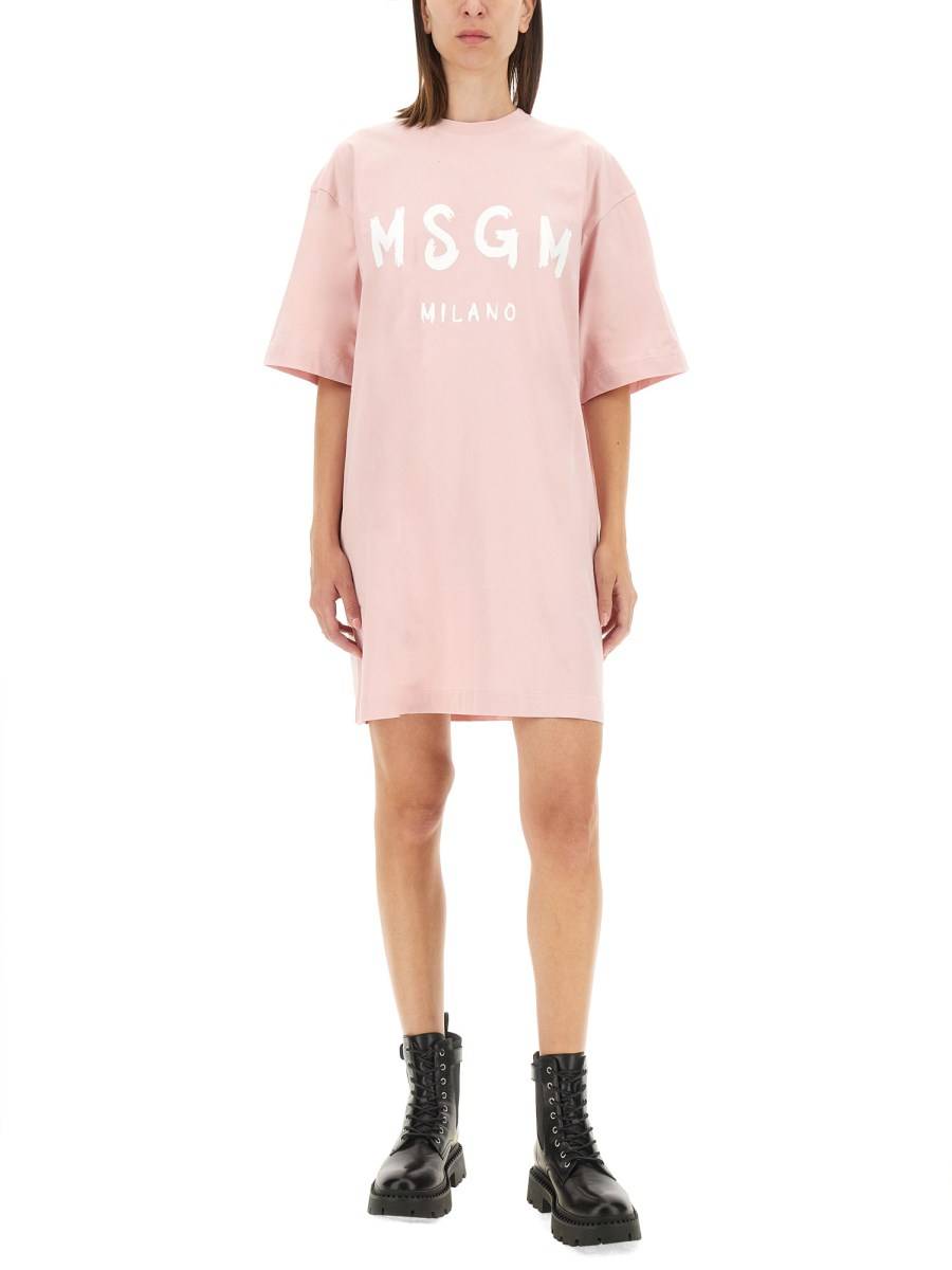 MSGM ABITO IN JERSEY DI COTONE CON LOGO Novità