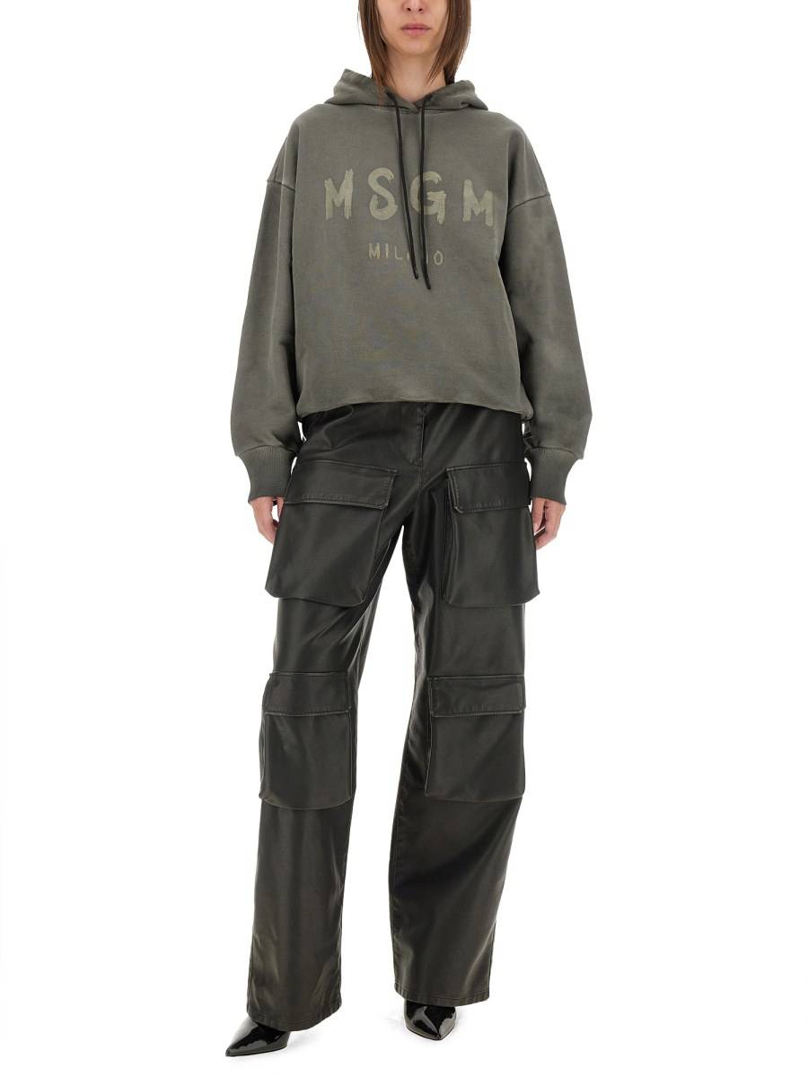MSGM PANTALONE CARGO IN ECO PELLE Economico