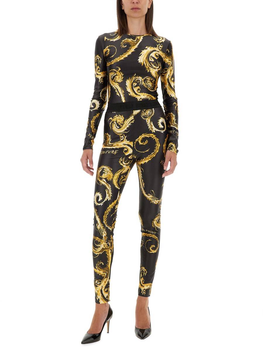 VERSACE JEANS COUTURE LEGGINGS CON STAMPA In Vendita