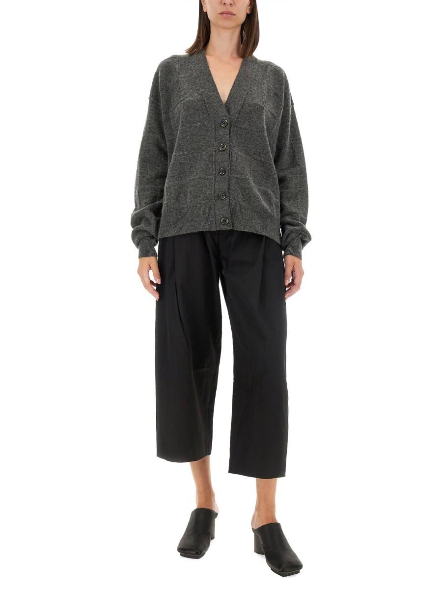 UMA WANG CARDIGAN IN MISTO LANA CON SCOLLO A V Saldi Di Fabbrica
