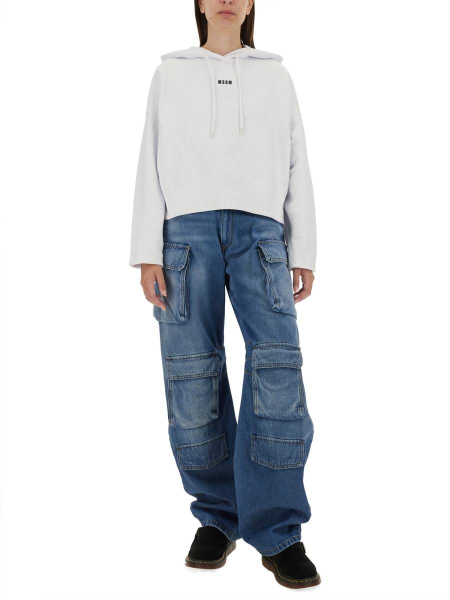 MSGM FELPA IN COTONE CON MICRO LOGO Negozio