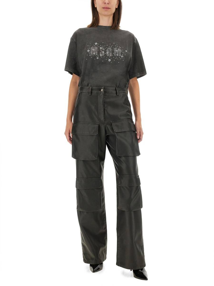 MSGM T-SHIRT IN JERSEY DI COTONE CON LOGO Moda