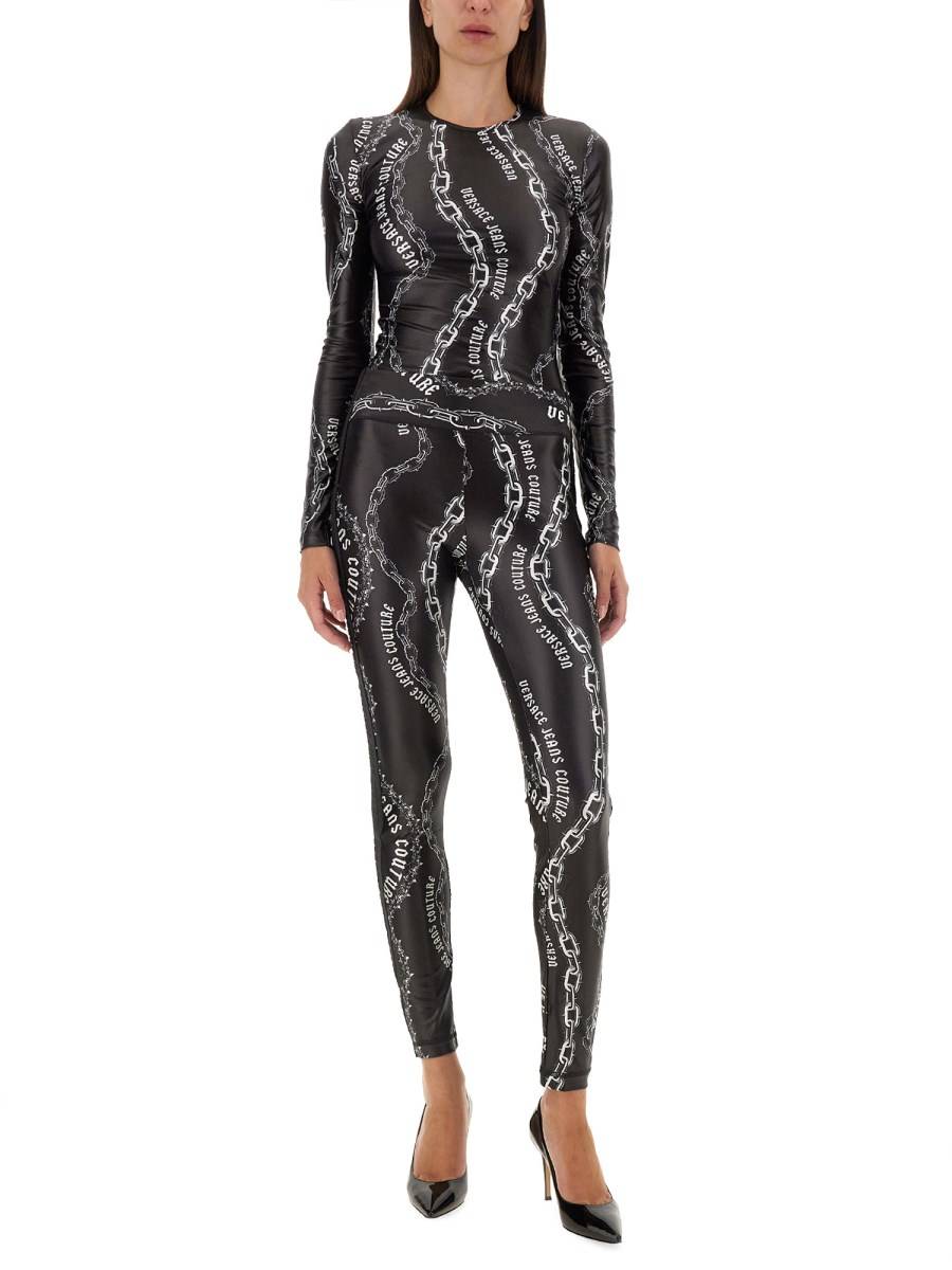 VERSACE JEANS COUTURE LEGGINGS CON LOGO Qualità Garantita