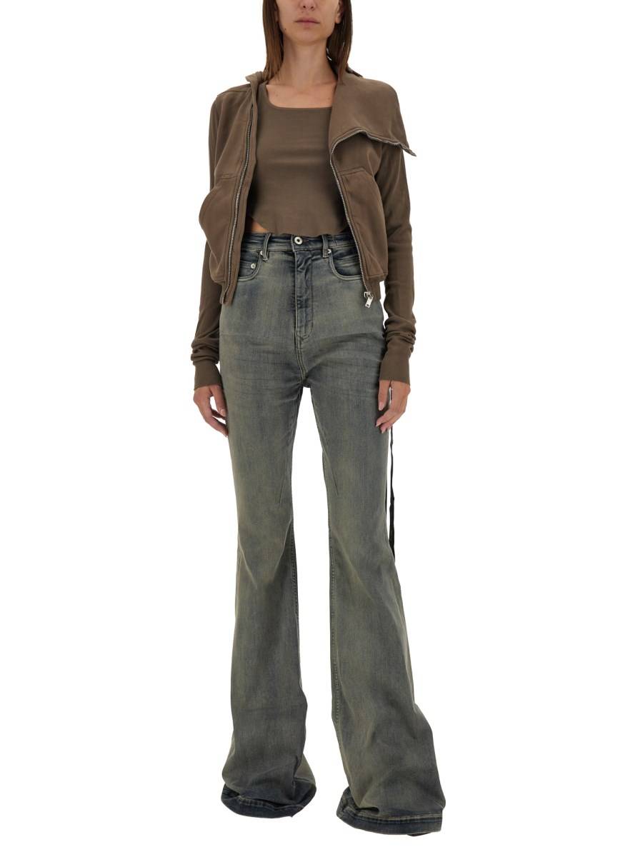 RICK OWENS DRKSHDW FELPA CON ZIP IN COTONE Economico
