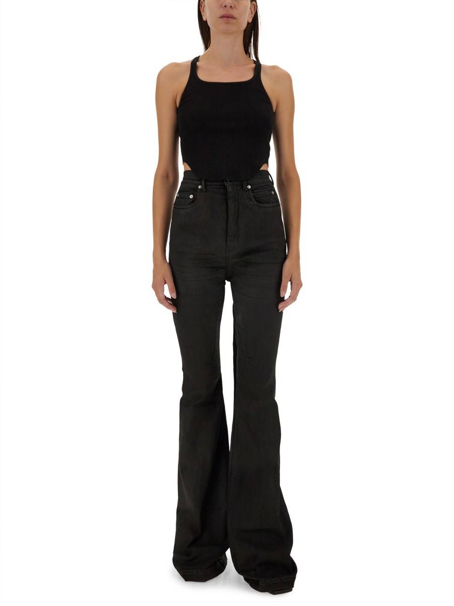 RICK OWENS DRKSHDW PANTALONE IN DENIM In Vendita