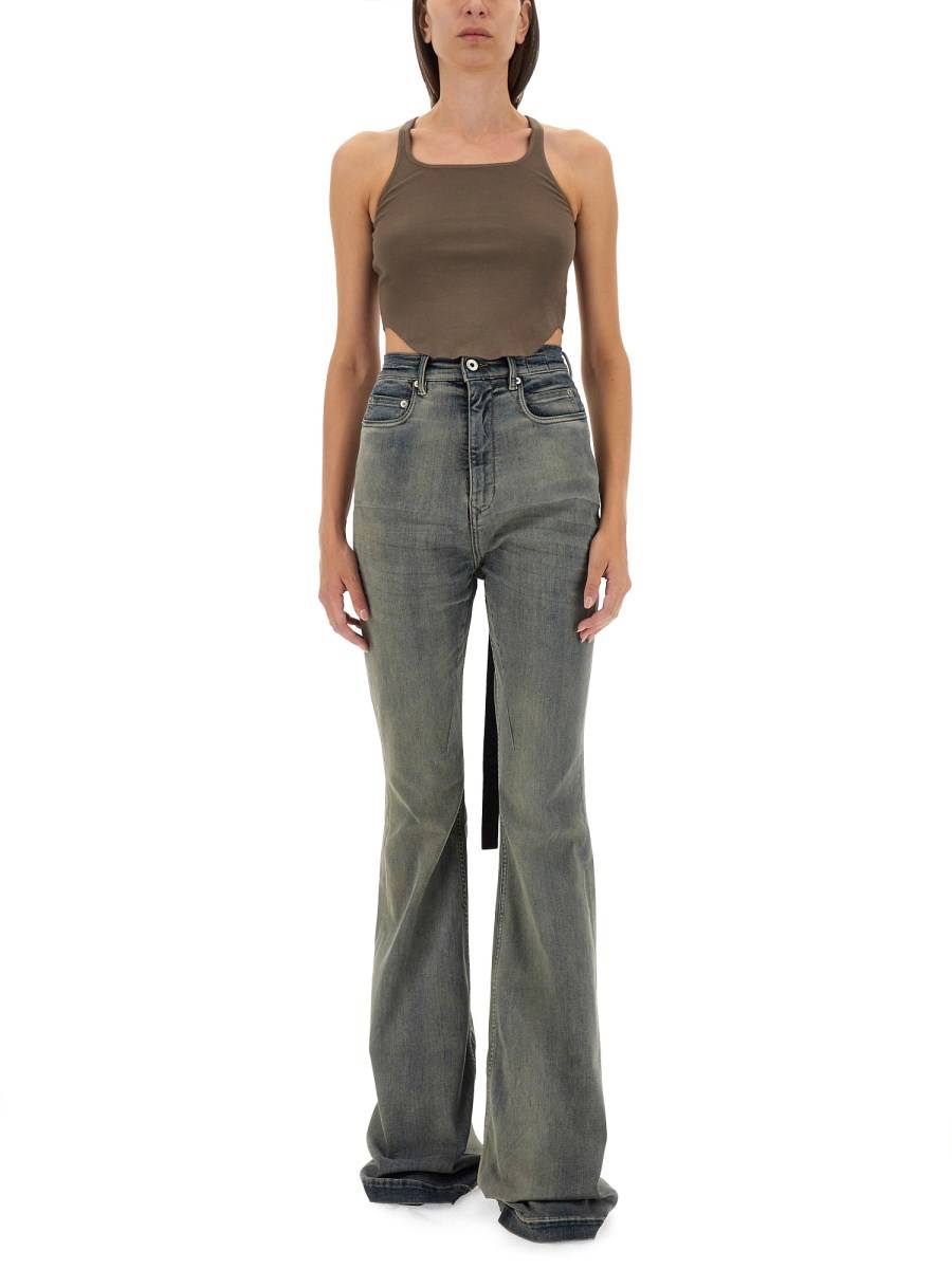 RICK OWENS DRKSHDW PANTALONE IN DENIM Saldi