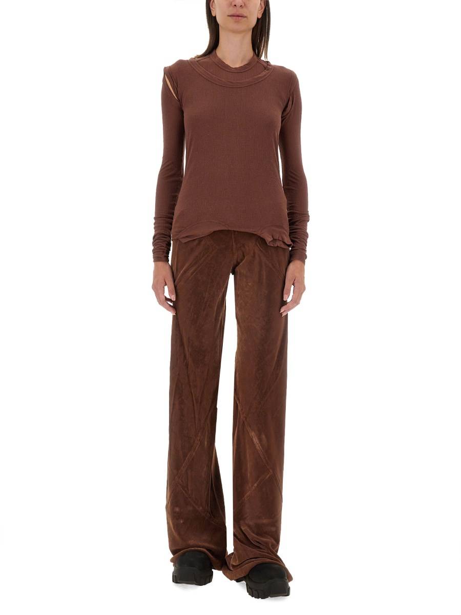RICK OWENS T-SHIRT IN SETA E VISCOSA Vendita Calda