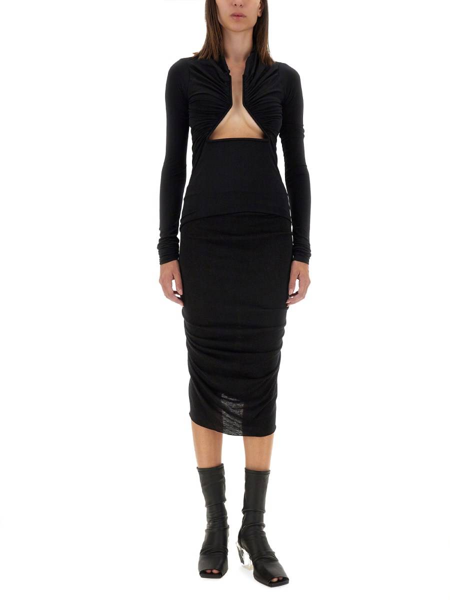 RICK OWENS T-SHIRT PRONG IN NYLON Nuova