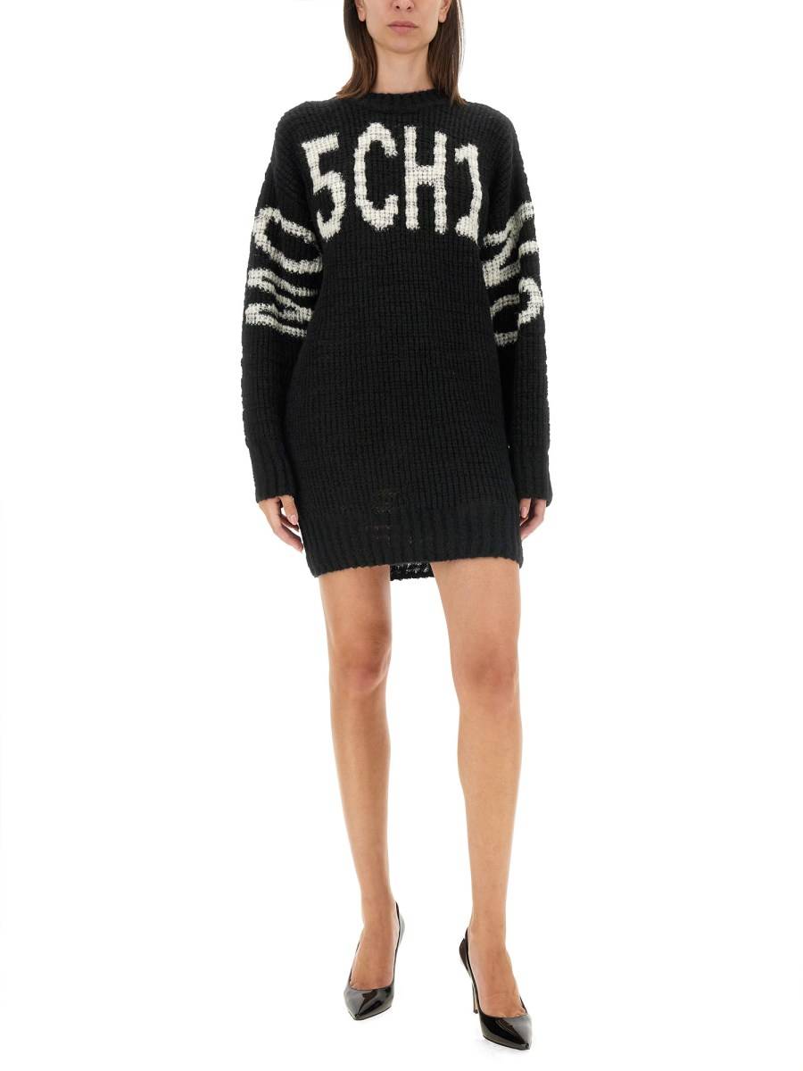 MOSCHINO JEANS ABITO MINI IN MAGLIA DI LANA Qualità Garantita