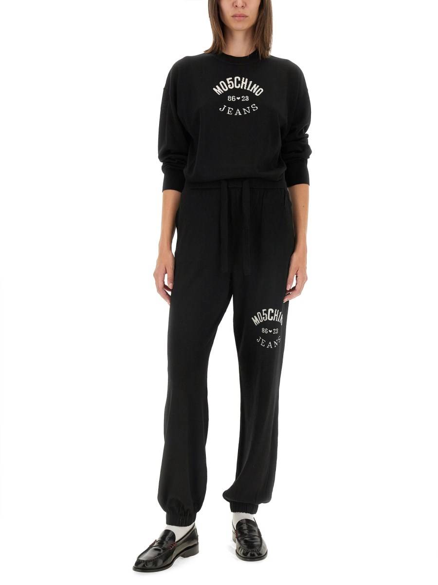 MOSCHINO JEANS PANTALONE JOGGING IN LANA CON LOGO Negozi Online