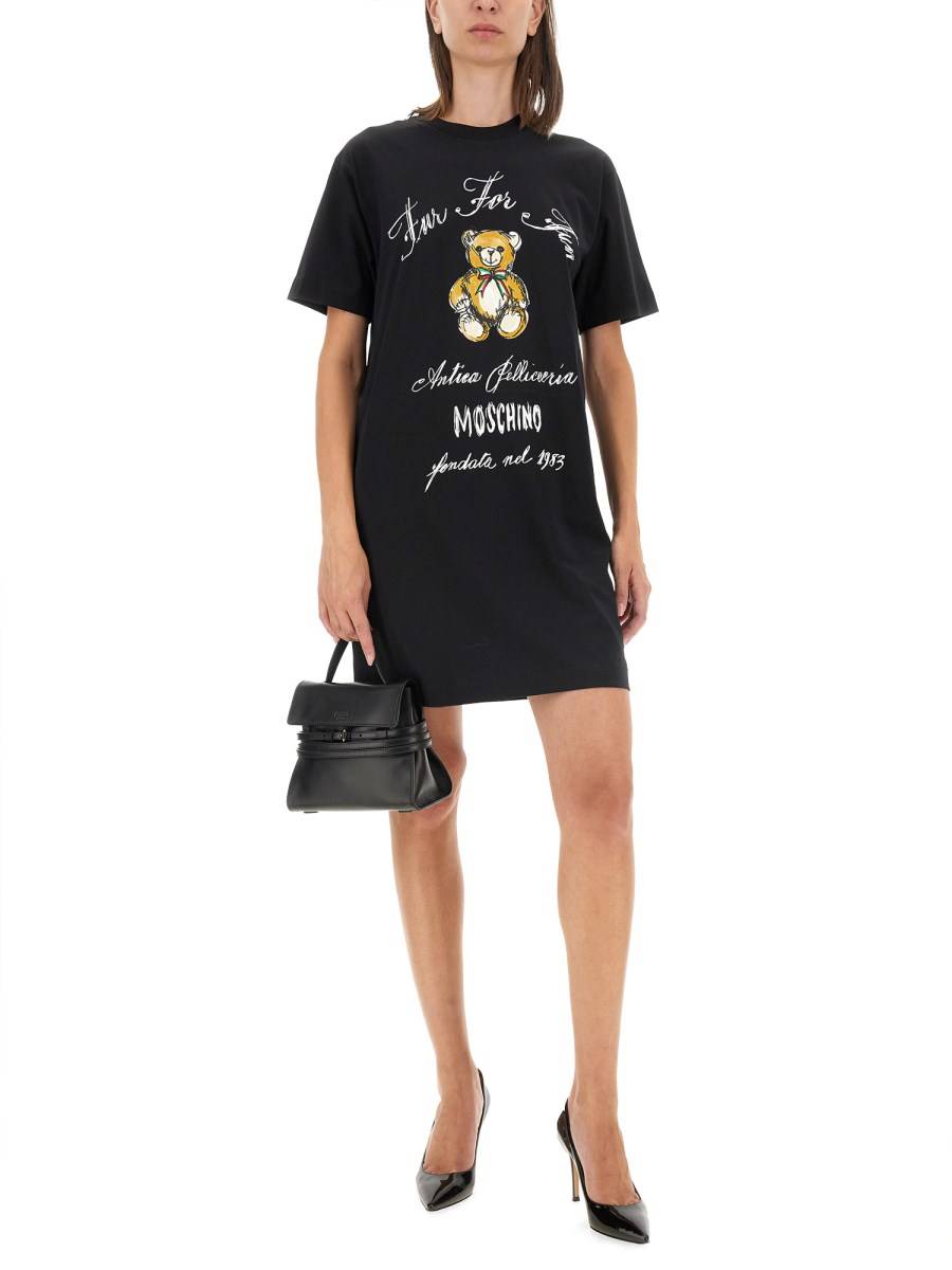 MOSCHINO ABITO IN COTONE CON LOGO Fino Al -60%