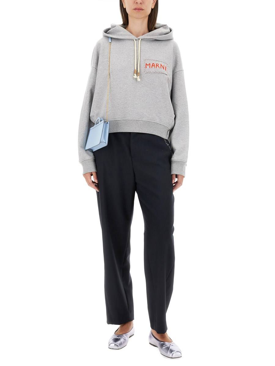 MARNI FELPA IN COTONE CON LOGO Presa